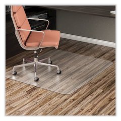 EconoMat Non-Studded All Day Use Chair Mat for Hard Floors, Rectangular, 45" x 53", Clear, Ships Flat
