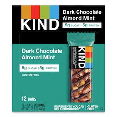 Nuts and Spices Bar, Dark Chocolate Almond Mint, 1.4 oz Bar, 12/Box