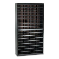 Steel/Fiberboard E-Z Stor Sorter, 72 Compartments, 37.5 x 12.75 x 71, Black