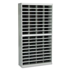 Steel/Fiberboard E-Z Stor Sorter, 72 Compartments, 37.5 x 12.75 x 71, Gray
