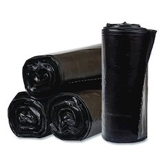 Eco Strong Can Liners, 60 gal, 1.35 mil, 38" x 58", Black, Perforated Roll, 100/Carton