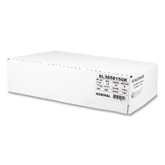 Low-Density Commercial Can Liners, 60 gal, 1.5 mil, 38" x 58", Black, Interleaved Roll, 20 Bags/Roll, 5 Rolls/Carton