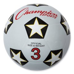 Rubber Sports Ball, Soccer, No. 3 Size, White/Black