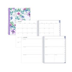 Laila Create-Your-Own Cover Weekly/Monthly Planner, Wildflower Artwork, 11 x 8.5, Purple/Blue/Pink, 12-Month (Jan-Dec): 2026