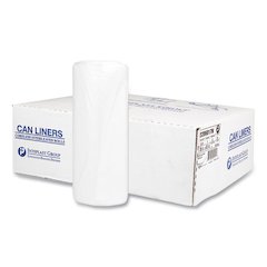 High-Density Commercial Can Liners, 60 gal, 17 mic, 38" x 60", Clear, Interleaved Roll, 25 Bags/Roll, 8 Rolls/Carton