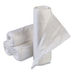 Draw-Tuff Institutional Draw-Tape Can Liners, Drawstring, 23 gal, 1 mil, 38" x 28.5", Natural, 25 Bags/Roll, 6 Rolls/Carton