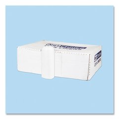 High-Density Commercial Can Liners, 45 gal, 12 mic, 40" x 48", Clear, Interleaved Roll, 25 Bags/Roll, 10 Rolls/Carton