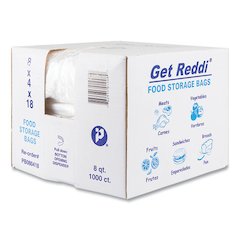 Food Bags, 2 Gallon, 8" x 4" x 18", Clear, 1,000/Carton