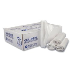 Low-Density Commercial Can Liners, 16 gal, 0.35 mil, 24" x 33", Clear, Perforated Roll, 50 Bags/Roll, 20 Rolls/Carton