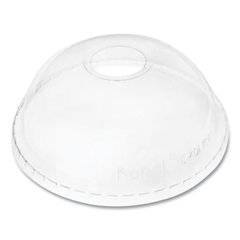 PET Lids, Dome Lid, Fits 32 oz Cold Cups, Plastic, Clear, 500/Carton