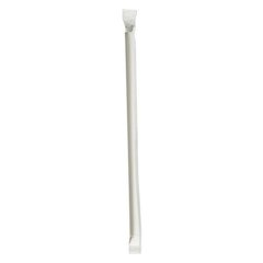 Wrapped Jumbo Paper Straws, 7.75", Paper, White, 320/Pack, 4 Packs/Carton