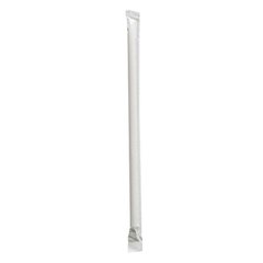 Wrapped Giant Straws, 7.75", Polypropylene, Red/White Striped, 300/Pack, 24 Packs/Carton