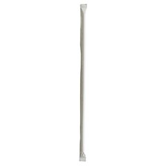 Wrapped Jumbo Straws, 10.25", Polypropylene, Clear, 500/Pack, 4 Packs/Carton