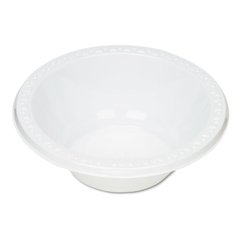 Plastic Dinnerware, Bowl, 12 oz, White, 125/Pack