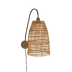 Wicker Dome Wall Sconce Lamp