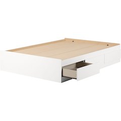 South Shore Step One Full Mates Bed (54'') with 3 Drawers, Pure White