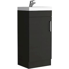 Madrid 16" Bathroom Vanity Black MDF