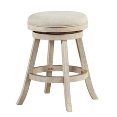 Fenton Swivel Backless Counter Stool - Ivory Wire-Brush