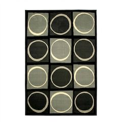 Terra Checkers Black/Grey/Ivory Area Rug, 7'9" x 10'6"
