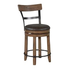 Beige Solid Wood Swivel Bar Stools, Comfortable Counter Height Stool