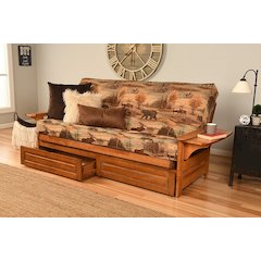 Phoenix Frame-Barbados Finish-Canadian Wildlife Mattress-Storage Drawers