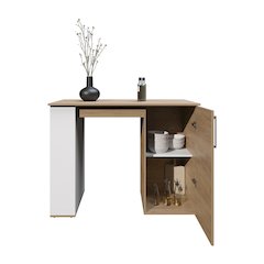 Allen Kitchen Island White - Natural Oak MDF