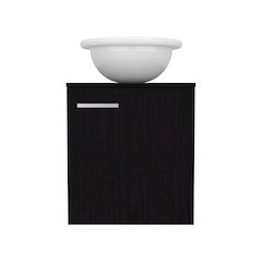 Vanity Sink, Wall-Mounted Bathroom Cabinet with Door and Basin, Compact Design