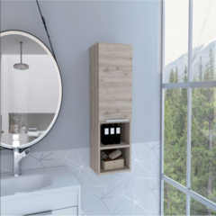 Medicine Cabinet Hazelton, Open and Interior Shelves, Light Gray Finish