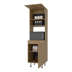 SOHAM Kitchen Pantry Cabinet – Tall Storage Unit, Beige Manufactured Wood Finish