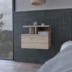 Floating Nightstand Flopini, One Drawer, Gray Finish