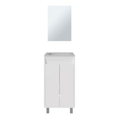 Modern Bathroom Vanity with Mirror, 2 Doors, Manufactured Wood Finish