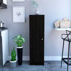 Pantry Miami, Single Door Cabinet, Black Wengue Finish