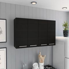 Kitchen Cabinet Durham, Four Doors, Black Wengue Finish