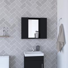 Medicine Cabinet Hops, Double Door, Mirror, Black Wengue Finish