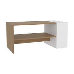 Corsica Table, Living Room, Brown and White