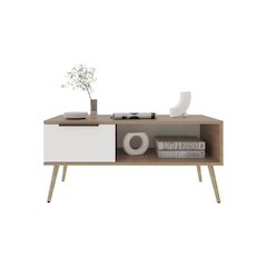 Lavelle Table, Living Room, Brown and White