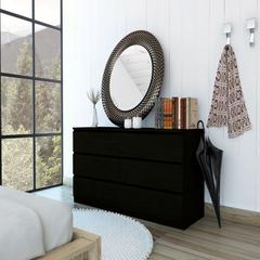 6 Drawer Double Dresser Tronx, Superior Top, Black Wengue Finish