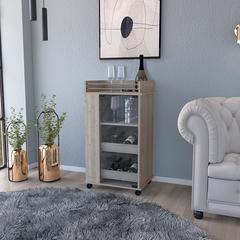 Bar Cart with Two-Side Shelves Beaver, Light Gray Finish
