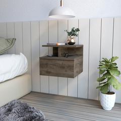 Floating Nightstand Flopini, One Drawer, Brown Finish