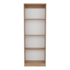 Verdi Bookcase, 5 Shelves, Macadamia/White Manufactured Wood