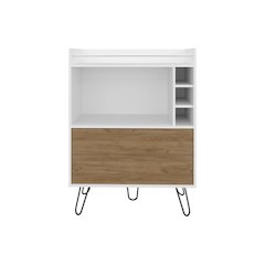 Platea Bar Cabinet, Living Room, White/Macadamia