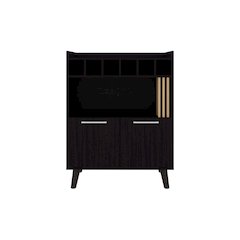 Mathiston Bar Cabinet , Living Room, Black/Light Oak