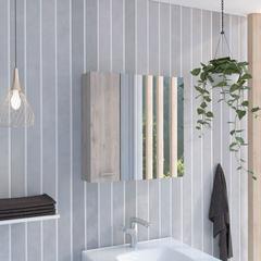 Medicine Cabinet Prague, Four Internal Shelves, Single Door, Light Gray Finish