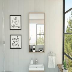 Medicine Cabinet Irvine, One External Shelf, Light Gray Finish