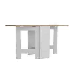 Folding Dining Table Evart, Living Room, White / Macadamia