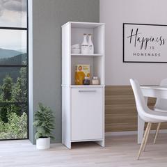 Kitchen Pantry Feery, Single Door Cabinet, White Finish