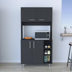 Pantry Cabinet Delaware, Double Door, Black Wengue Finish