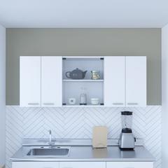 Superior Wall Cabinet Peoria, Four Interior Shelves, White Finish