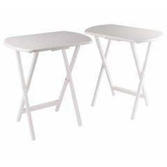 Corbett 2-Pc Oversized Snack Tables, White