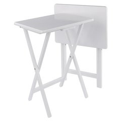 Alex 2-Pc Snack Table Set, White